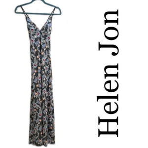 Helen Jon Gypsy‎ Dress Grey Floral Rhapsody